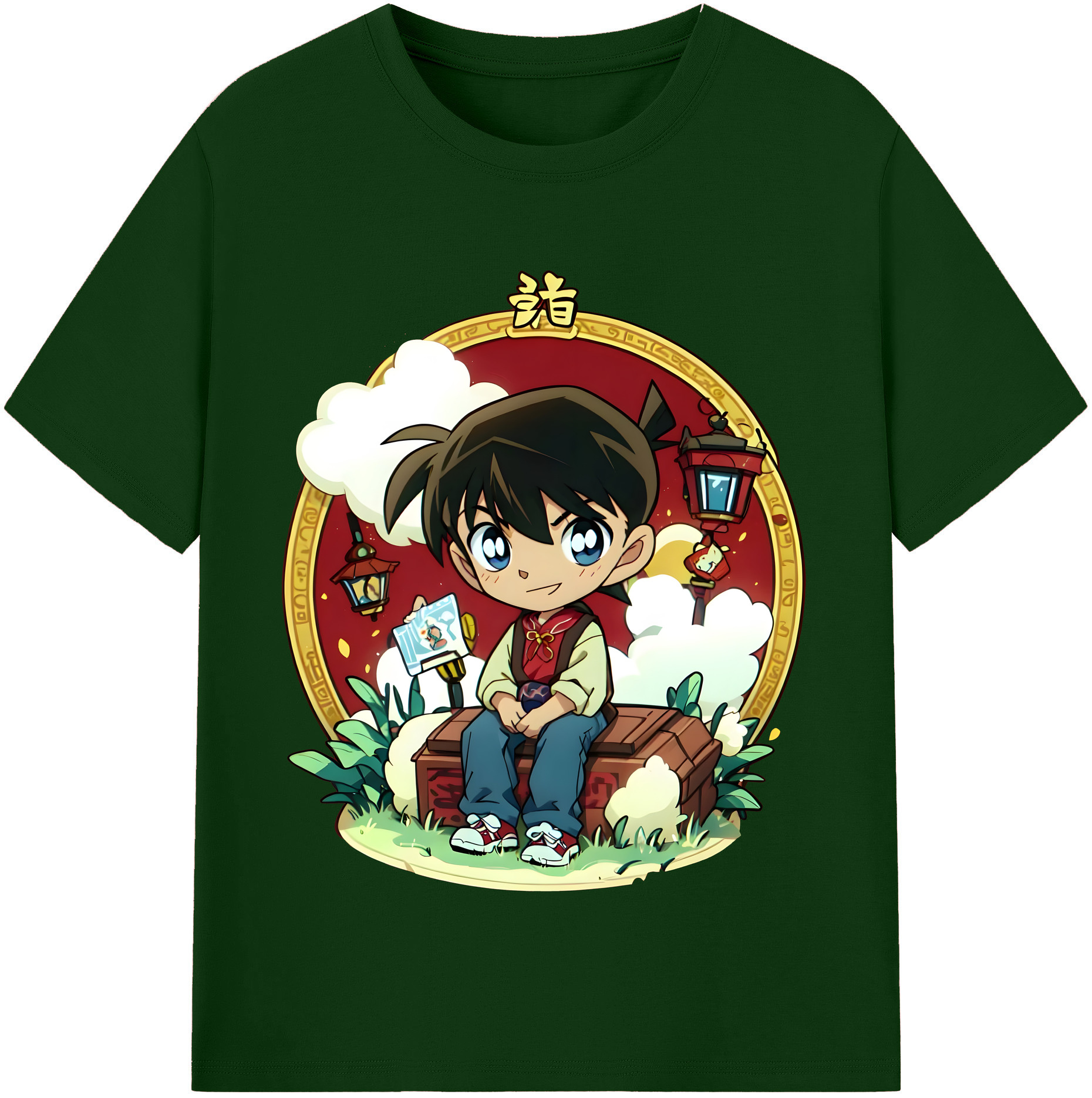 （画像用） 名探偵コナン 江戸川 コナン Detective Conan Conan Edogawa 綿100％半袖Tシャツ（フロントプリント）